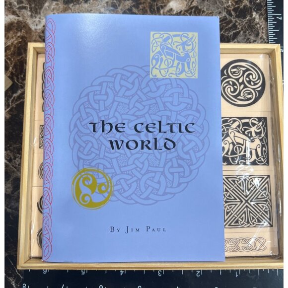 Celtic Symbols Rubber Stamp Set W/ Ink & Book By Chronicle Books Gretchen Scoble - Picture 5 of 6